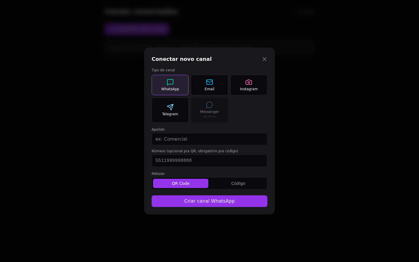 Conectar o WhatsApp — Ler o QR Code