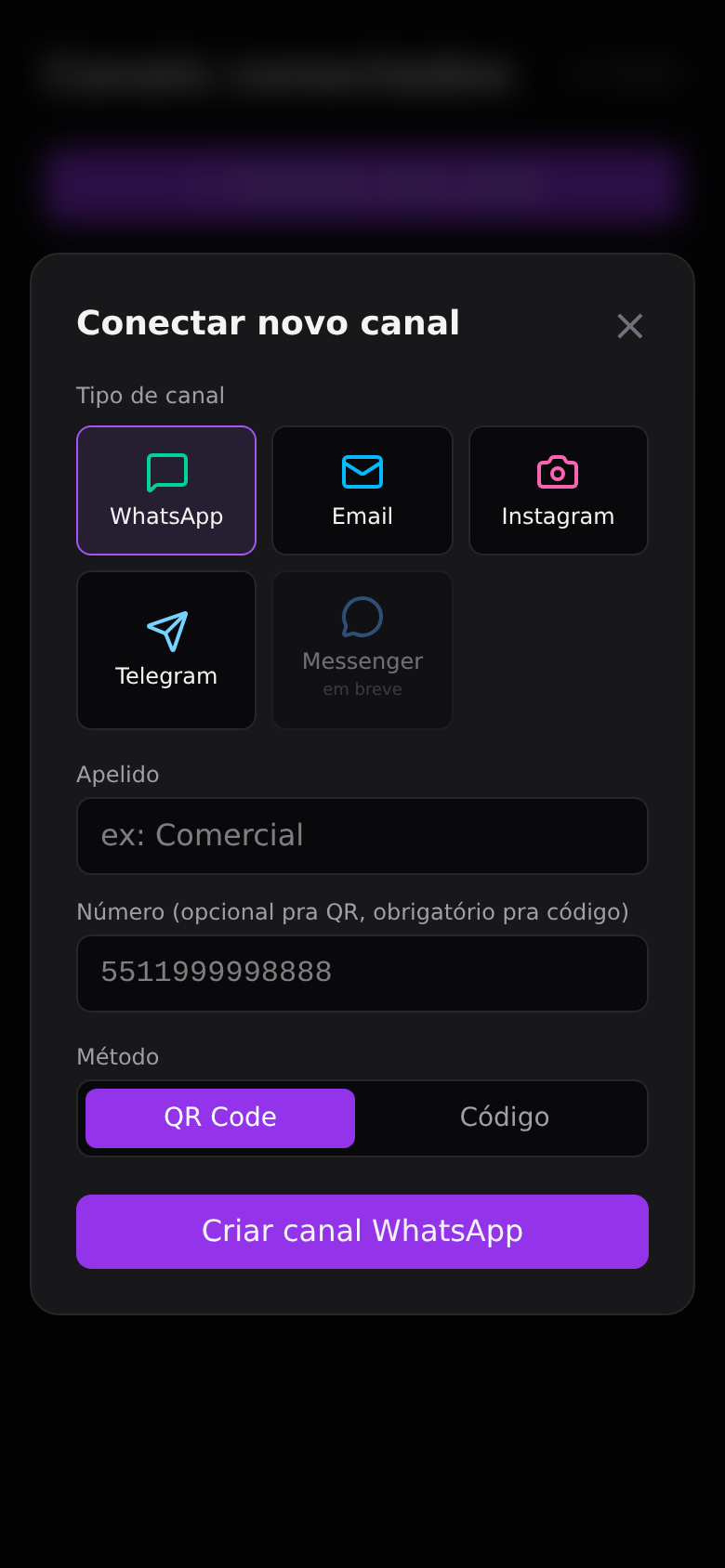 Conectar o WhatsApp — Ler o QR Code