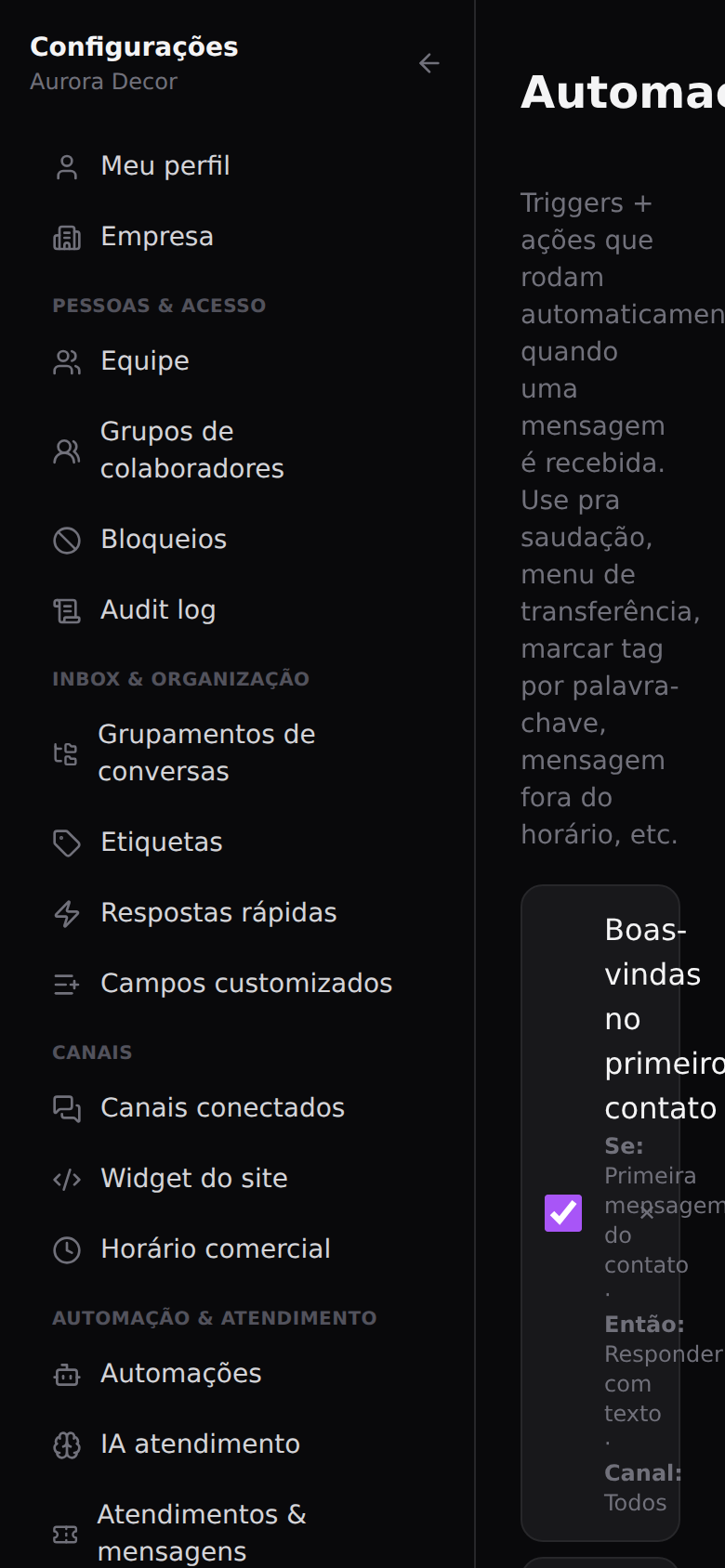 Automações — Onde ficam