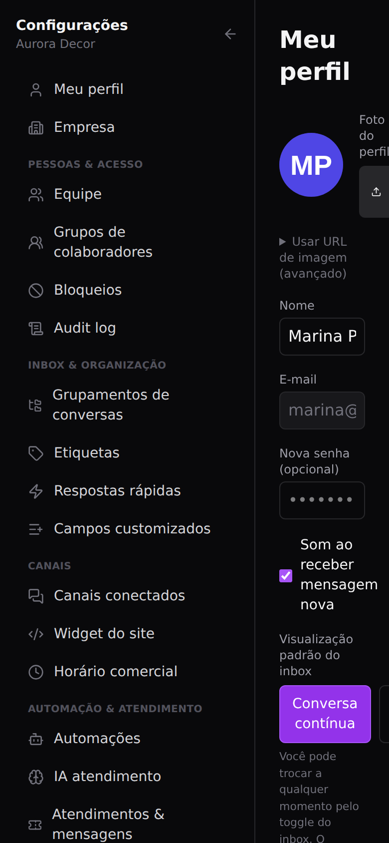 Empresa e marca — Seu perfil