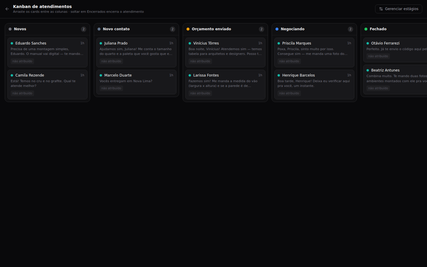 Kanban — Abrir o kanban