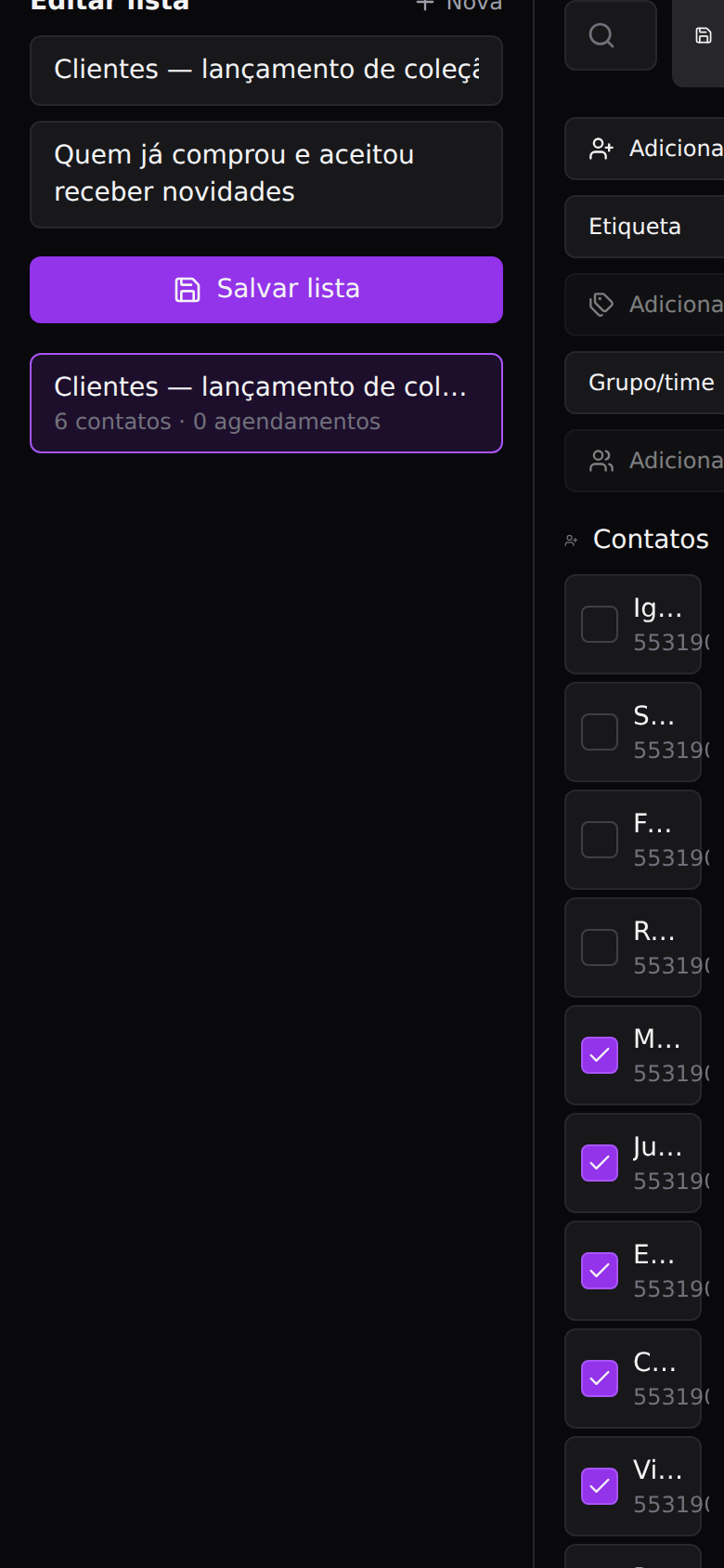Transmissões — Escrever a mensagem